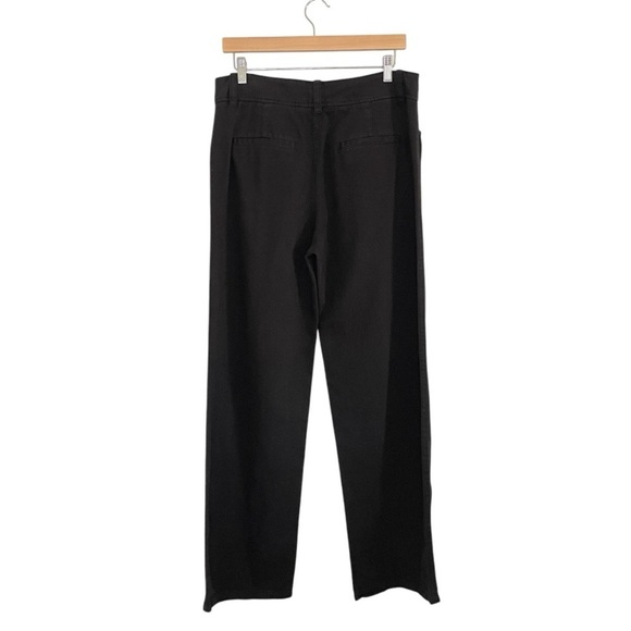Vince High Waist Washed Casual Pant Wide Leg Cotton Linen Twill Trouser Black 12 - Picture 5 of 12